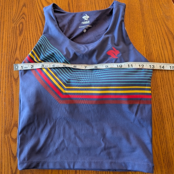 Rabbit Navy/Stripe Athletic Crop Tank Top, Size XS - Picture 4 of 11